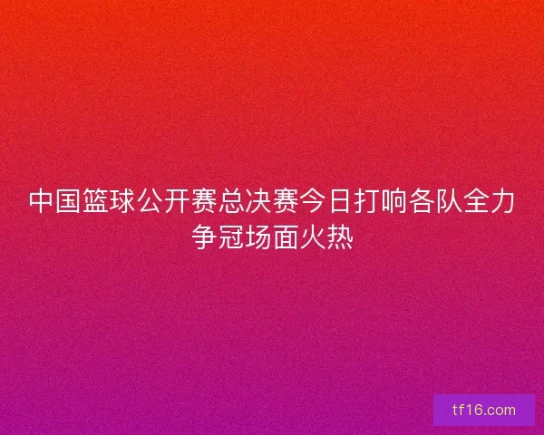 中国篮球公开赛总决赛今日打响各队全力争冠场面火热
