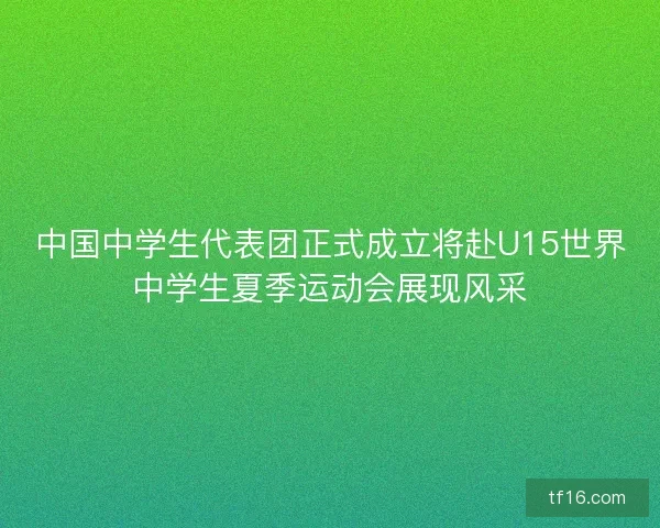 中国中学生代表团正式成立将赴U15世界中学生夏季运动会展现风采