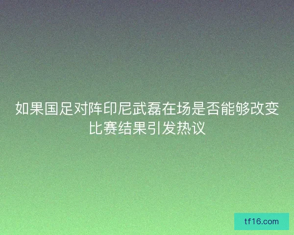 如果国足对阵印尼武磊在场是否能够改变比赛结果引发热议