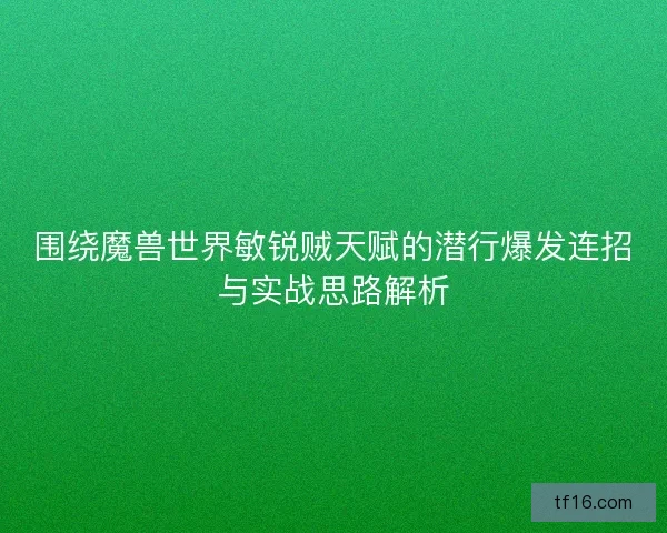 围绕魔兽世界敏锐贼天赋的潜行爆发连招与实战思路解析
